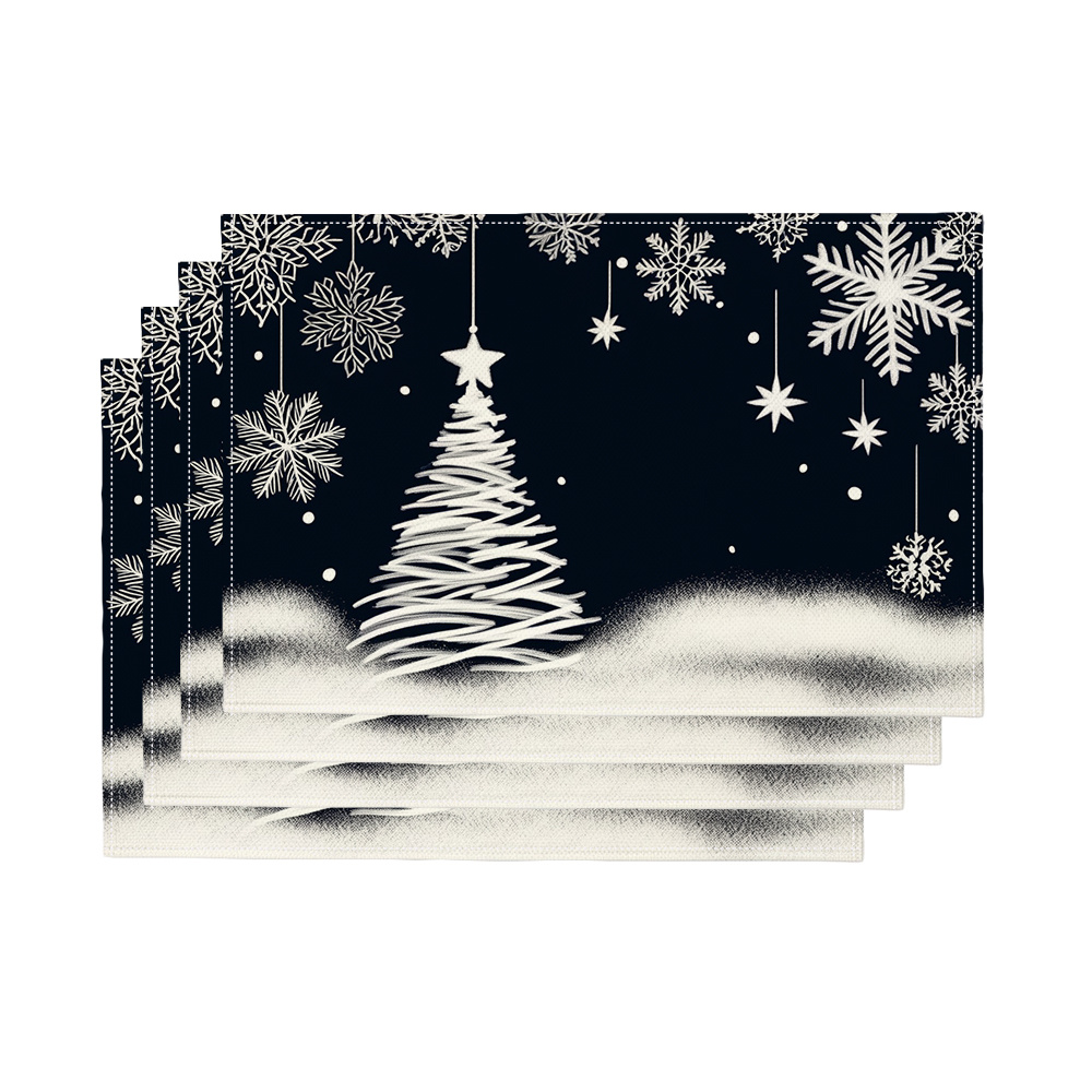 Family Tree Print - 4 Parçalı Festival Desenli Masa Örtüsü