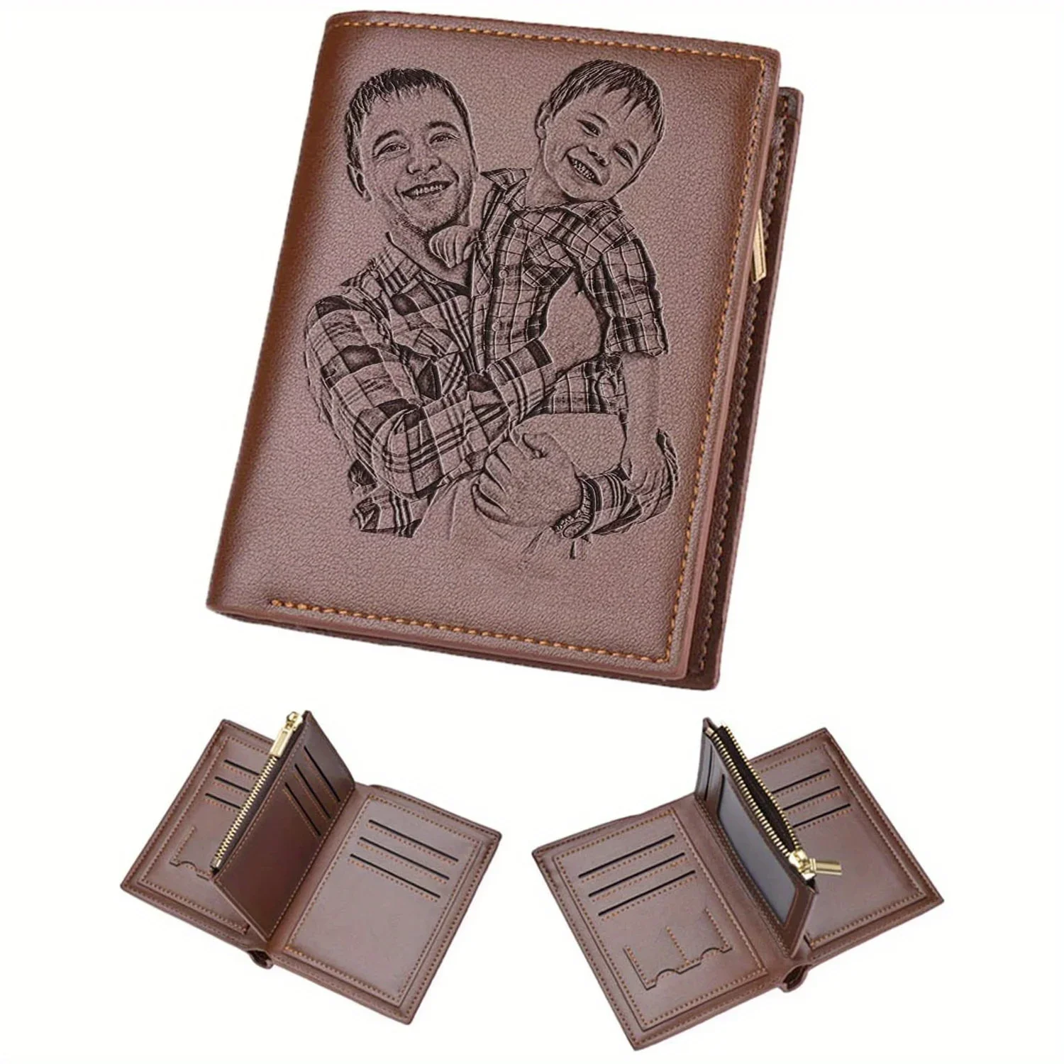 Personalized Name Box - Özel İşlemeli Erkek Fotoğraf Cüzdanı |