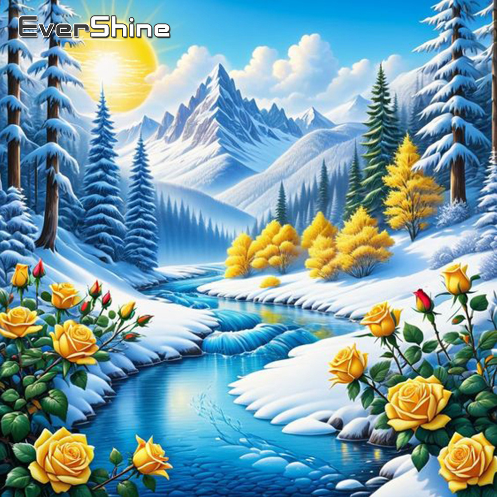 Photo Mosaic Print - Evershine Nehri Elmas Boyama Manzara Yeni