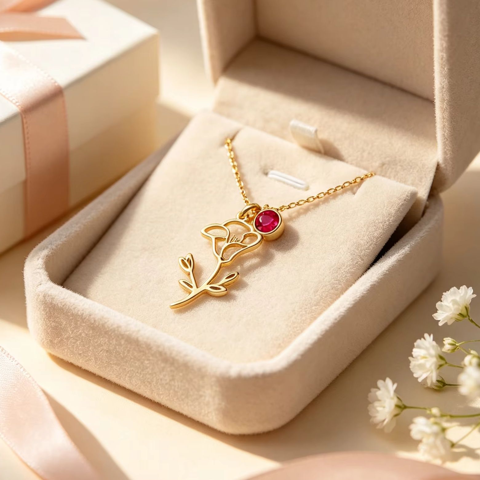 Birth Flower Necklace - Kişiye Özel Doğum Günü Hediyesi olarak