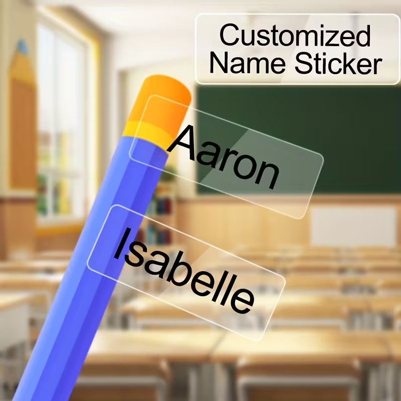 Personalized Name Box - Kendinden Yapışkanlı, Kişiselleştirilmiş İsim Etiketleri (Metin/Numaralar),